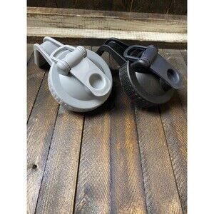 2 Pack Wide Mouth Mason Jar Lids With Pour Spouts & Handles Gray & Black